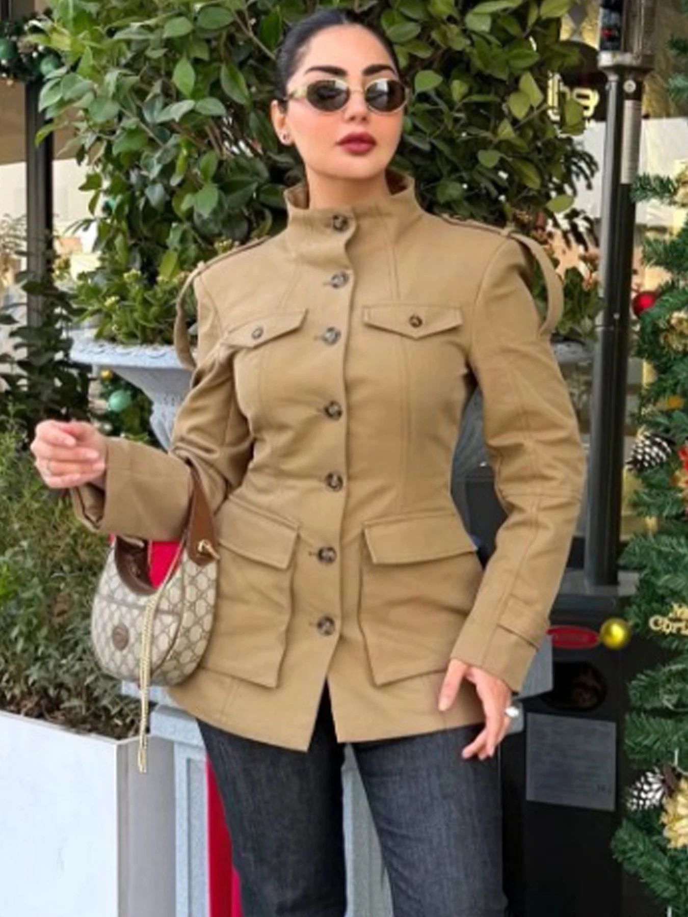 Women's Long Sleeve Jacket with Pockets