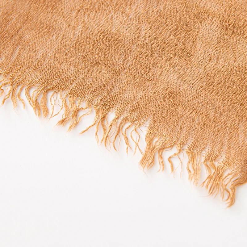 Solid Cotton Hijab with Fringe — Image 26