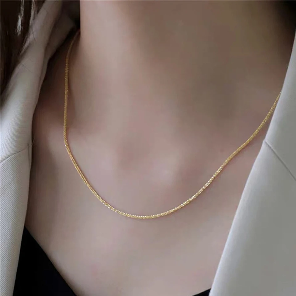 Shiny Silver-Tone Choker Necklace