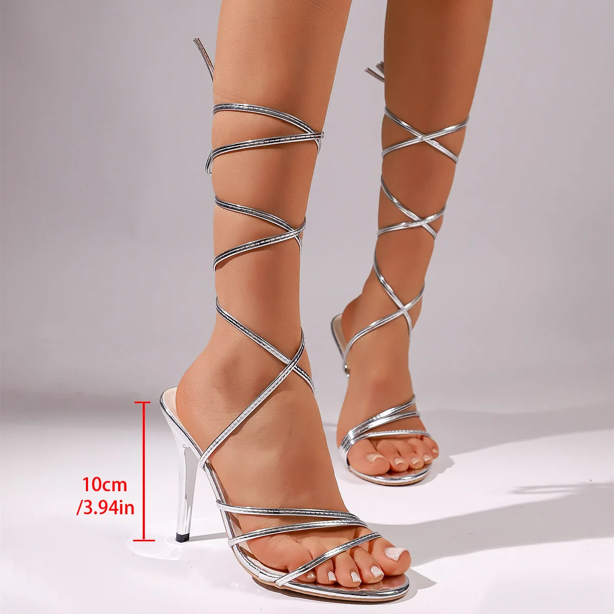 Elegant Lace Summer High Heels with Drawstring — Image 8