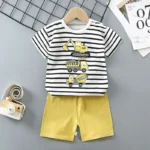 Kids' Set with Striped Excavator Print — Image 5