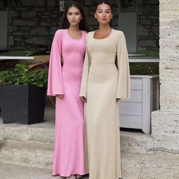 Solid Summer Floor-Length Dress