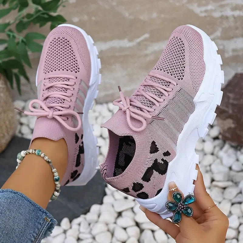 Lightweight Leopard Print Sneakers