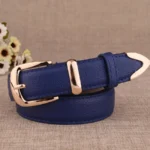 Women's White Leather Belt for Pants — Image 4
