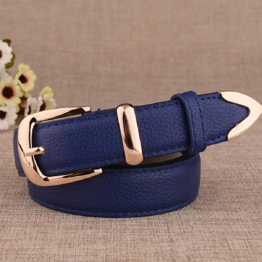 Women's White Leather Belt for Pants