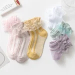 Girls' Lace Cotton Ruffled Socks — Image 5
