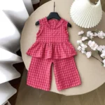 Baby 2-Piece Vintage Plaid Sleeveless Set — Image 3