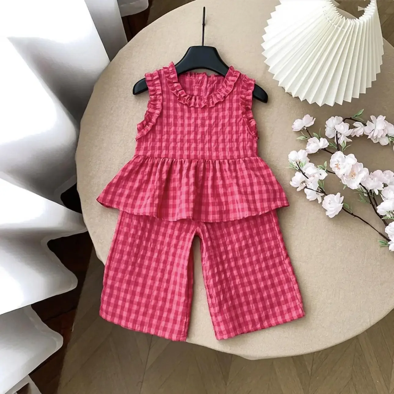 Baby 2-Piece Vintage Plaid Sleeveless Set
