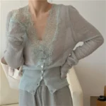 Vintage Lace Knitted Cardigan — Image 2
