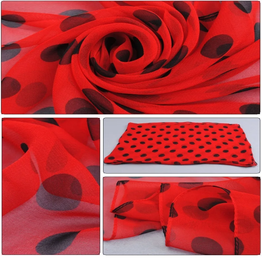 Polka Dot Chiffon Scarf — Image 27