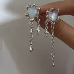 Silver-Tone Earrings with Irregular Flowing Shapes — Image 4