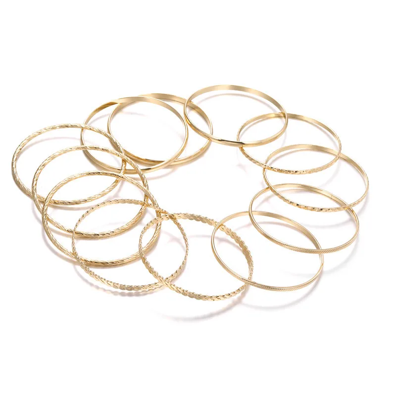 12-Piece Cuban Chain Bracelet Set