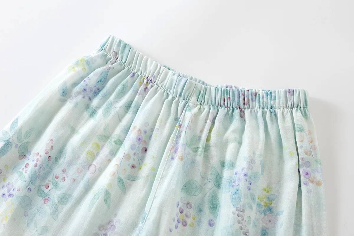 2-Piece V-Neck Floral Cotton Pajama Set