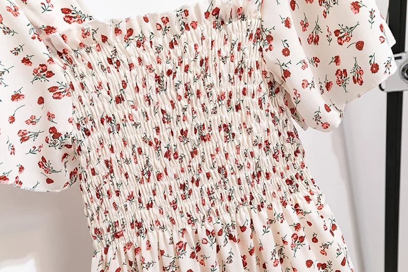 Chiffon Short Sleeve Midi Dress