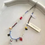 Cute Dalmatian Dog Beaded Necklace