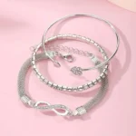 3-Piece Crystal Heart Bracelet Set — Image 5