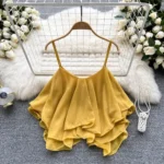 Sleeveless Ruffled Summer Crop Top — Image 2