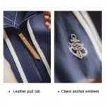 Navy Half-Zip Stand Collar Sweatshirt — Image 3
