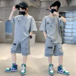 طقم رياضي للأولاد واسع للصيف — صورة 5