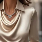 Satin Long Sleeve Round Neck Shirt — Image 2