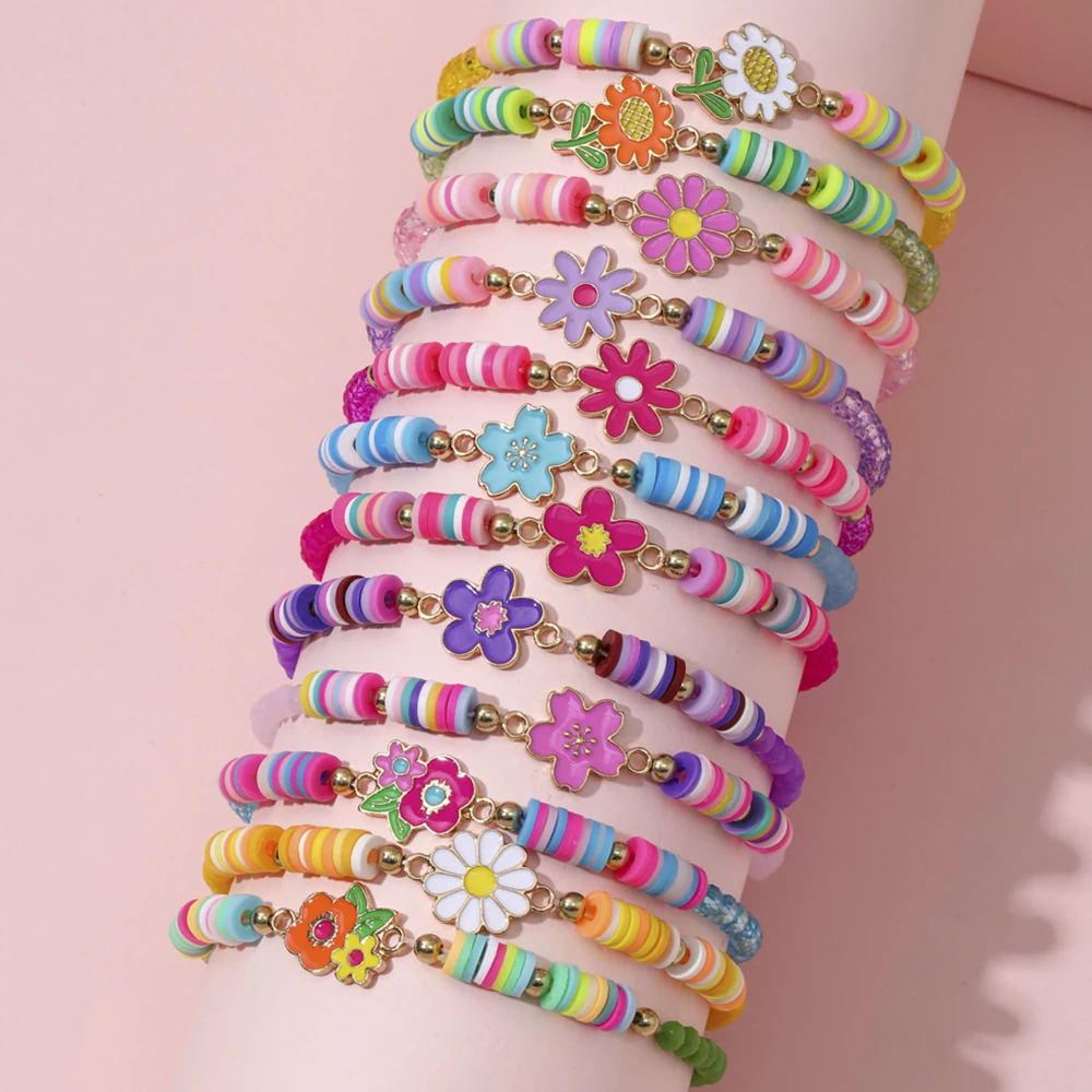 12-Piece Stretch Bracelet Set with Handmade Beads