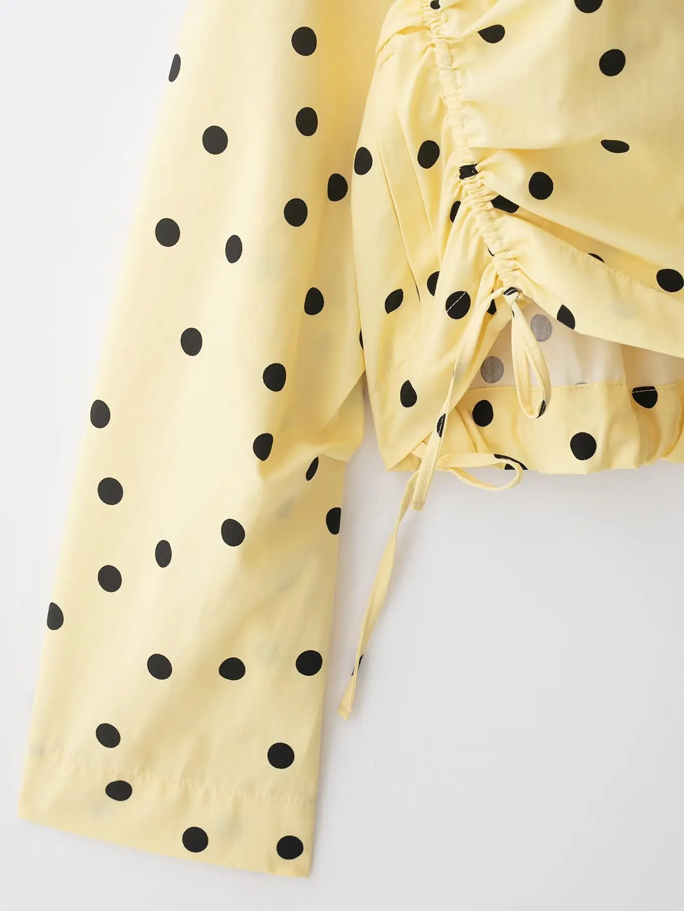 Polka Dot Set: Stand Collar Top and Pleated Shorts