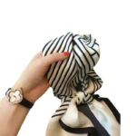 Korean-Style Striped Brocade Scarf — Image 6