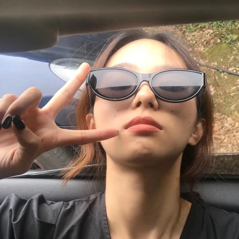 Small Oval Cat-Eye Sunglasses