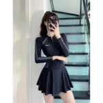 Long Sleeve Sports Swimsuit with Front Zip — Image 6