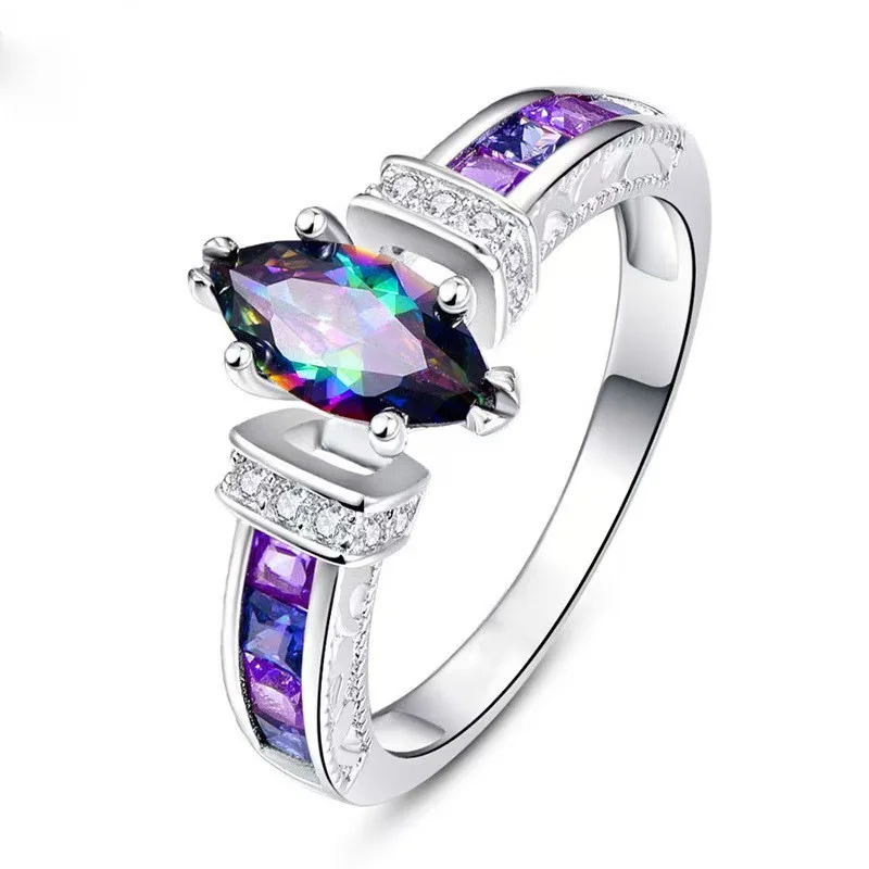 Multicolor Oval Ring