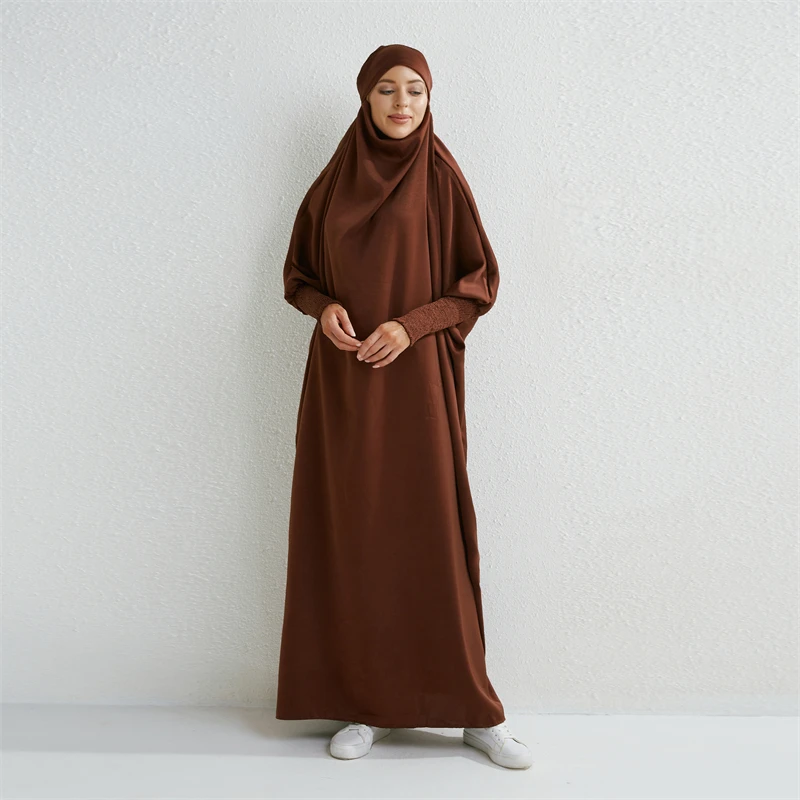 Prayer Abaya with Hood and Ruffled Sleeves