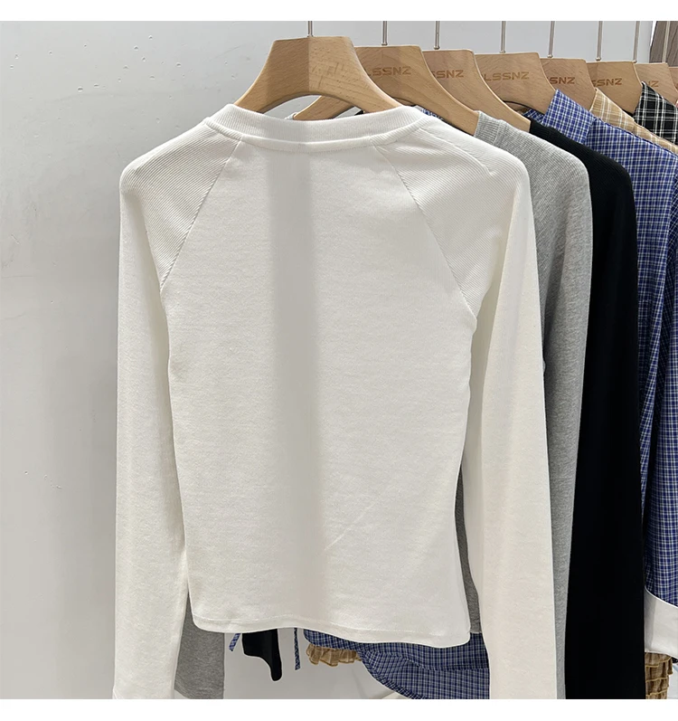 Slim-Fit Long Sleeve V-Neck T-Shirt — Image 13