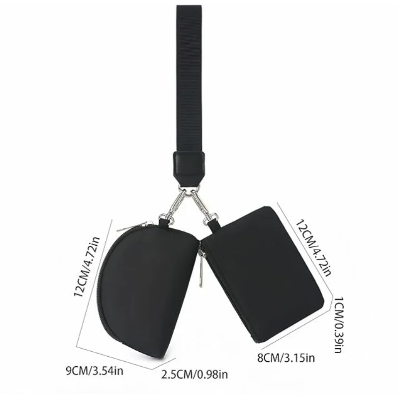 Wallet with Wrist Loop, Two Pockets and Zipper