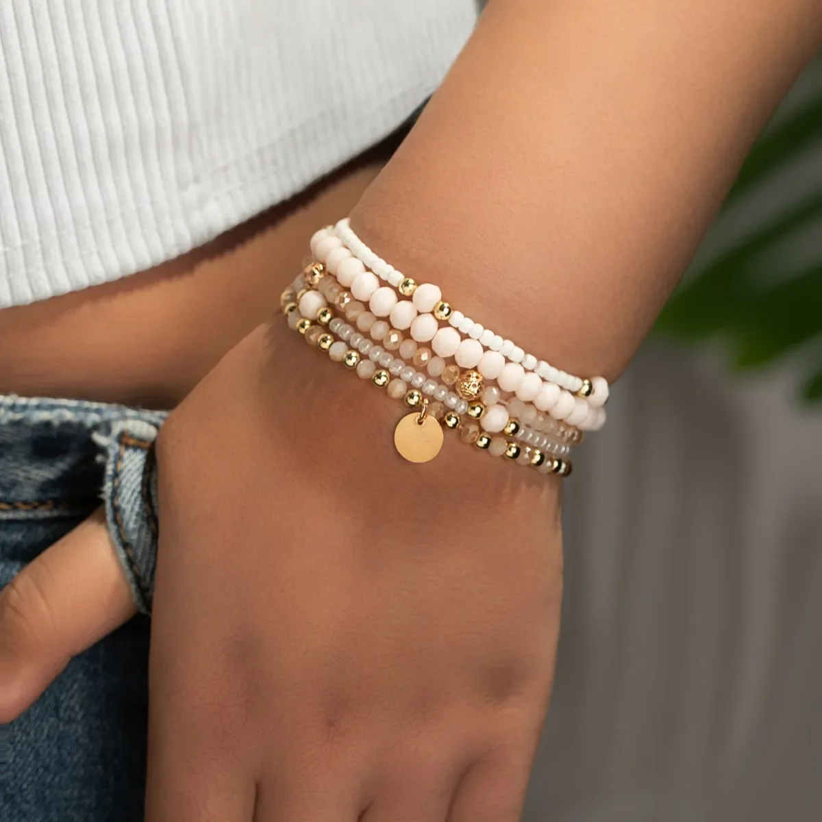 5-Piece Resin Bead Bracelet Set