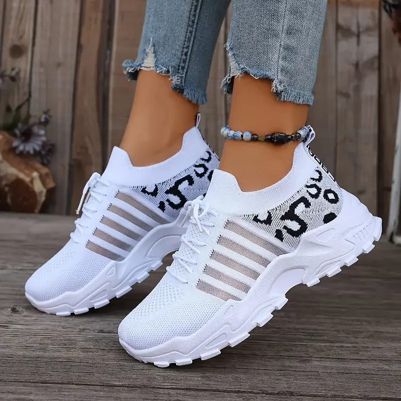 Lightweight Leopard Print Sneakers