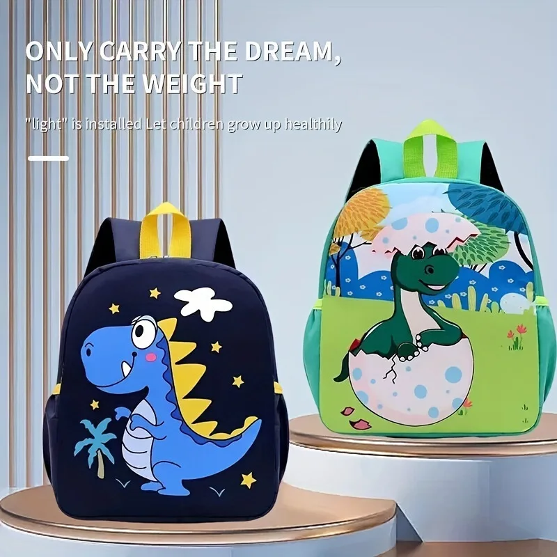 Kindergarten Bag with Small Dinosaur Print
