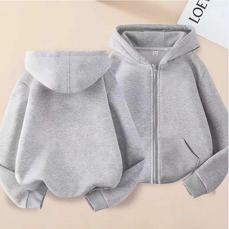 Boys' Solid Zip-Up Hoodie