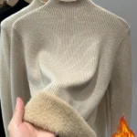 Elegant Velvet Turtleneck Winter Sweater