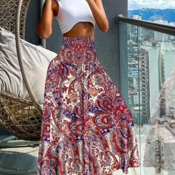 Bohemian Paisley Print Skirt