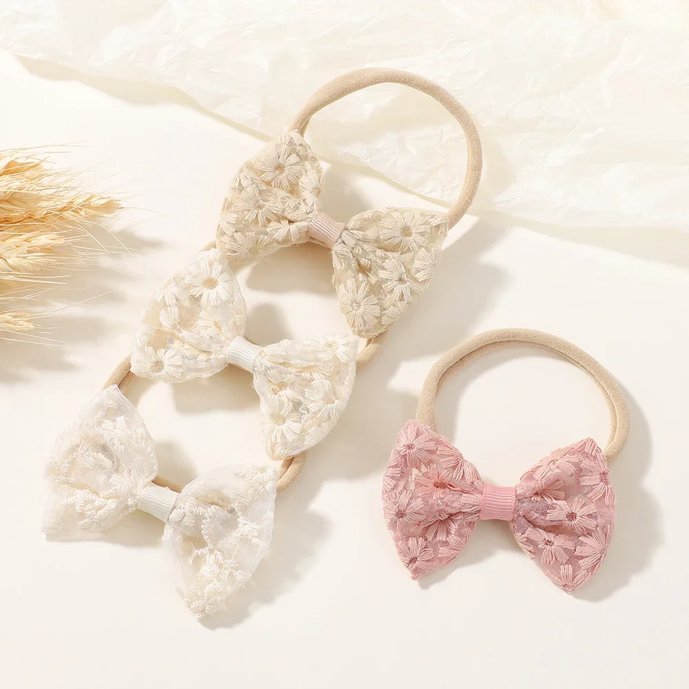 Newborn 4-Piece Embroidered Headband Set