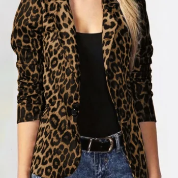 Lightweight Leopard Print Autumn Blazer