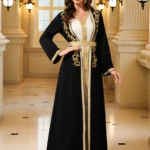 كافتان مغربي بتطريز ذهبي — صورة 5