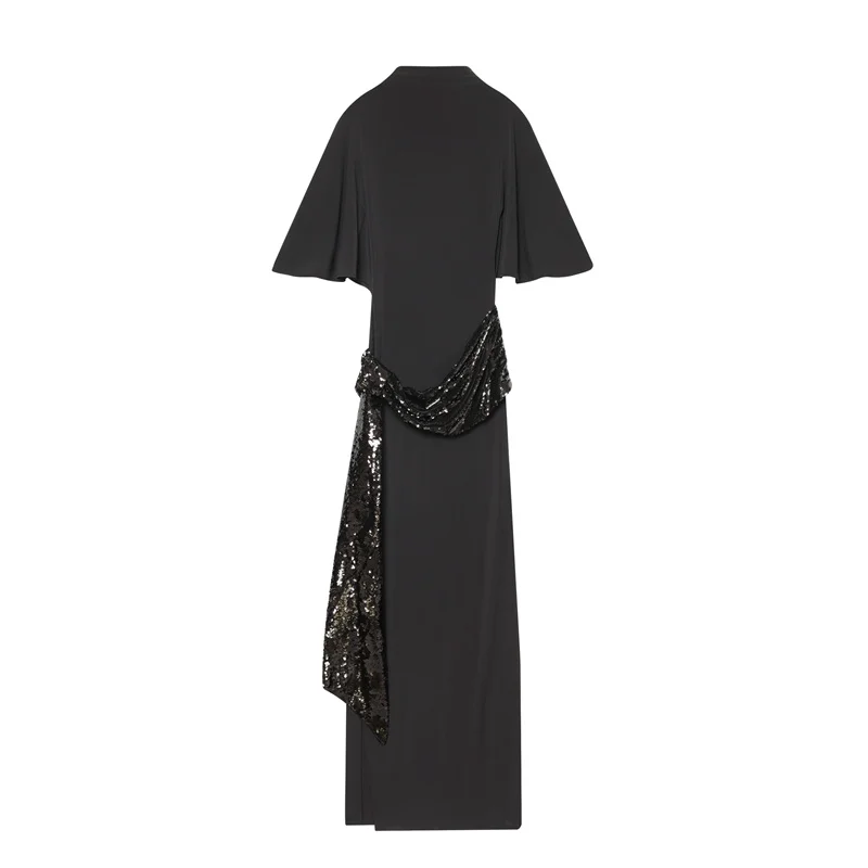 Shiny Sequin Maxi Evening Dress