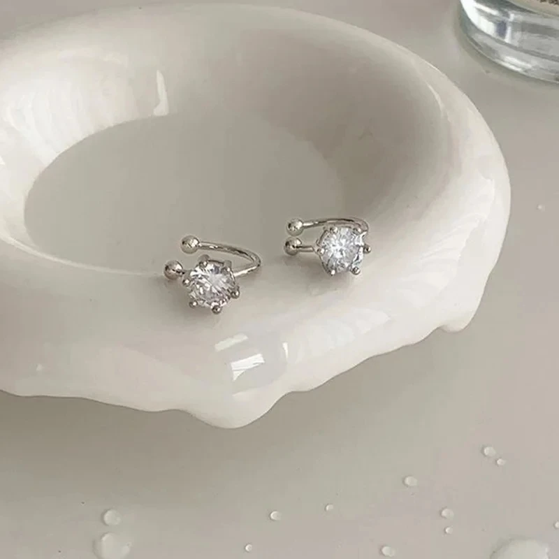Zircon Clip-On Earrings for Unpierced Ears