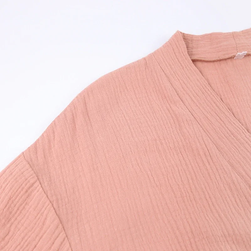 Lightweight Cotton Gauze Long Sleeve Mid-Calf Robe