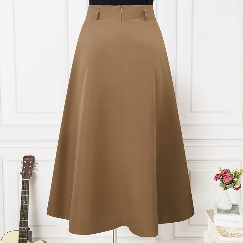 High Waist Pleated Skirt with Wide Swing — Image 22