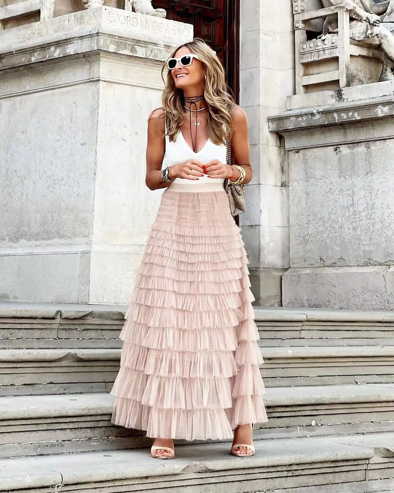 Long Puffy Tulle Skirt