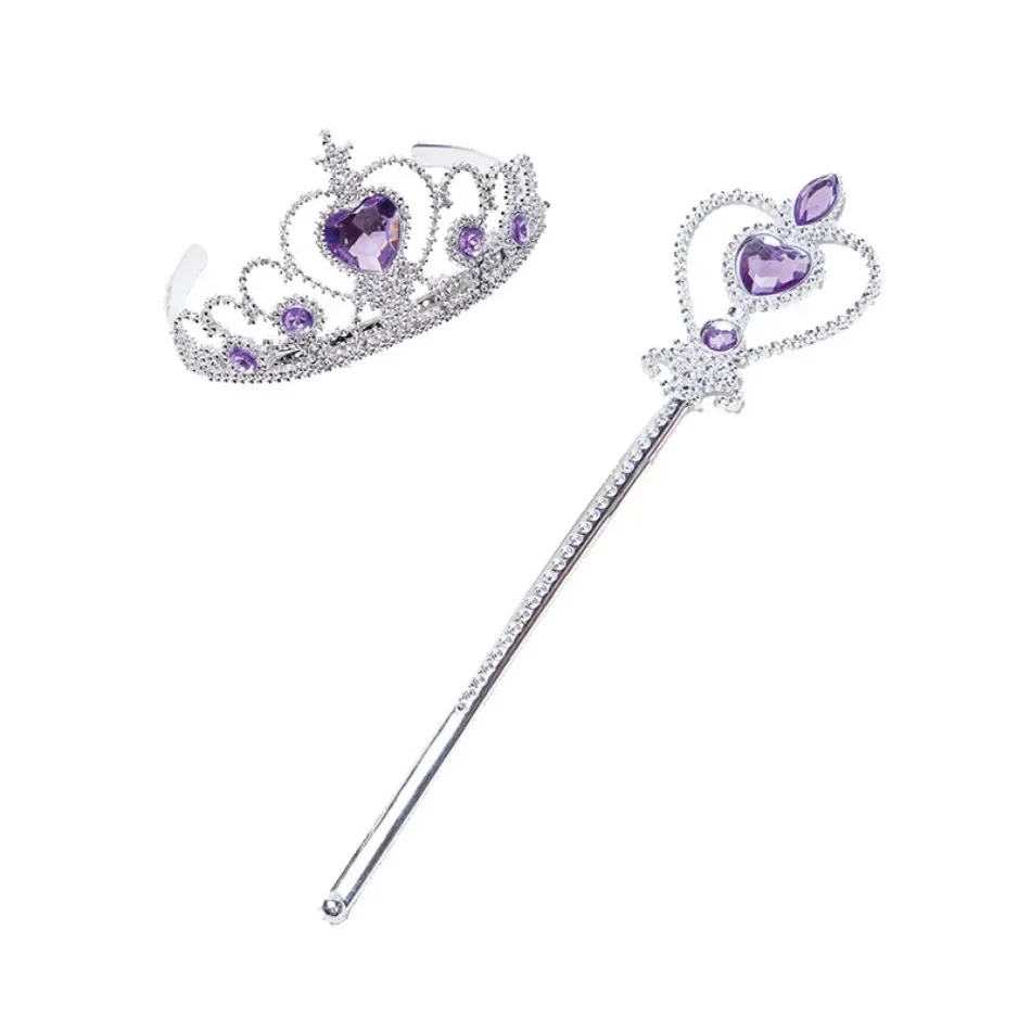 Girls' Shiny Crown and Scepter Set