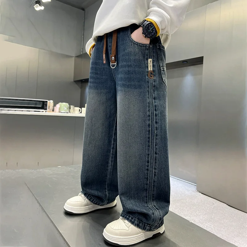 Boys' Autumn Wide-Leg Jeans