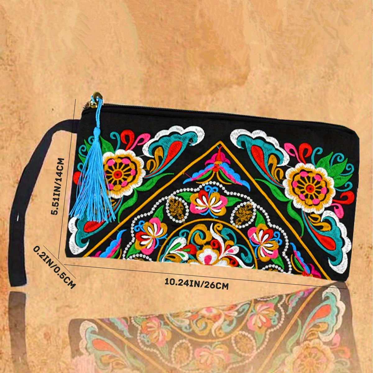 Heritage-Style Embroidered Long Wallet — Image 8